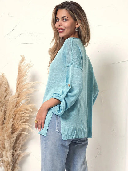 Henley Knit Cuffed Long Sleeve - Get it from Bo