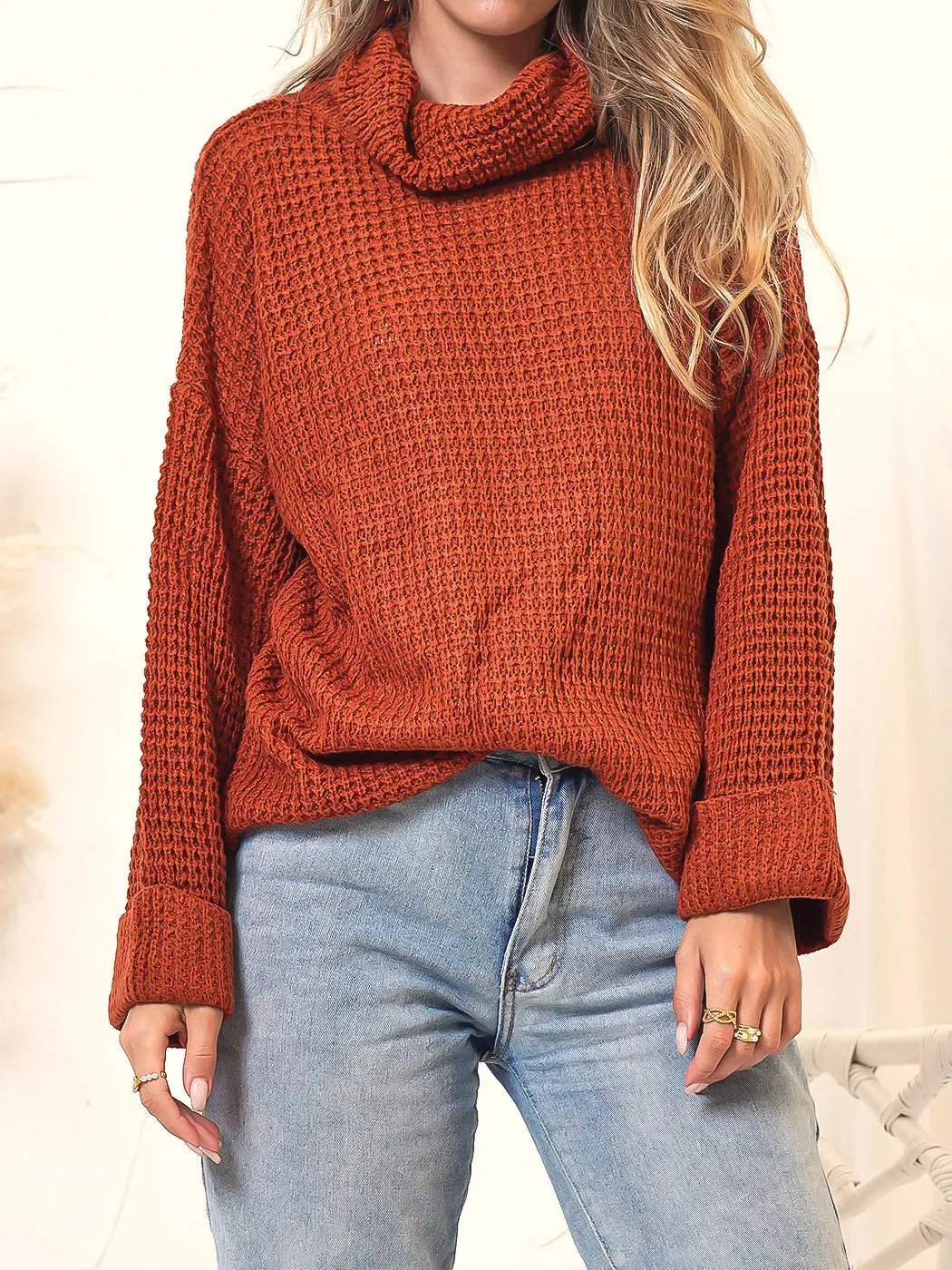 High Neck Chunky Sweater - Get it from Bo