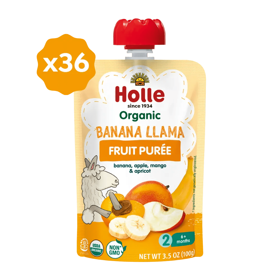 Holle Baby Food Pouches - Organic Fruit Puree - Banana Llama - Get it from Bo