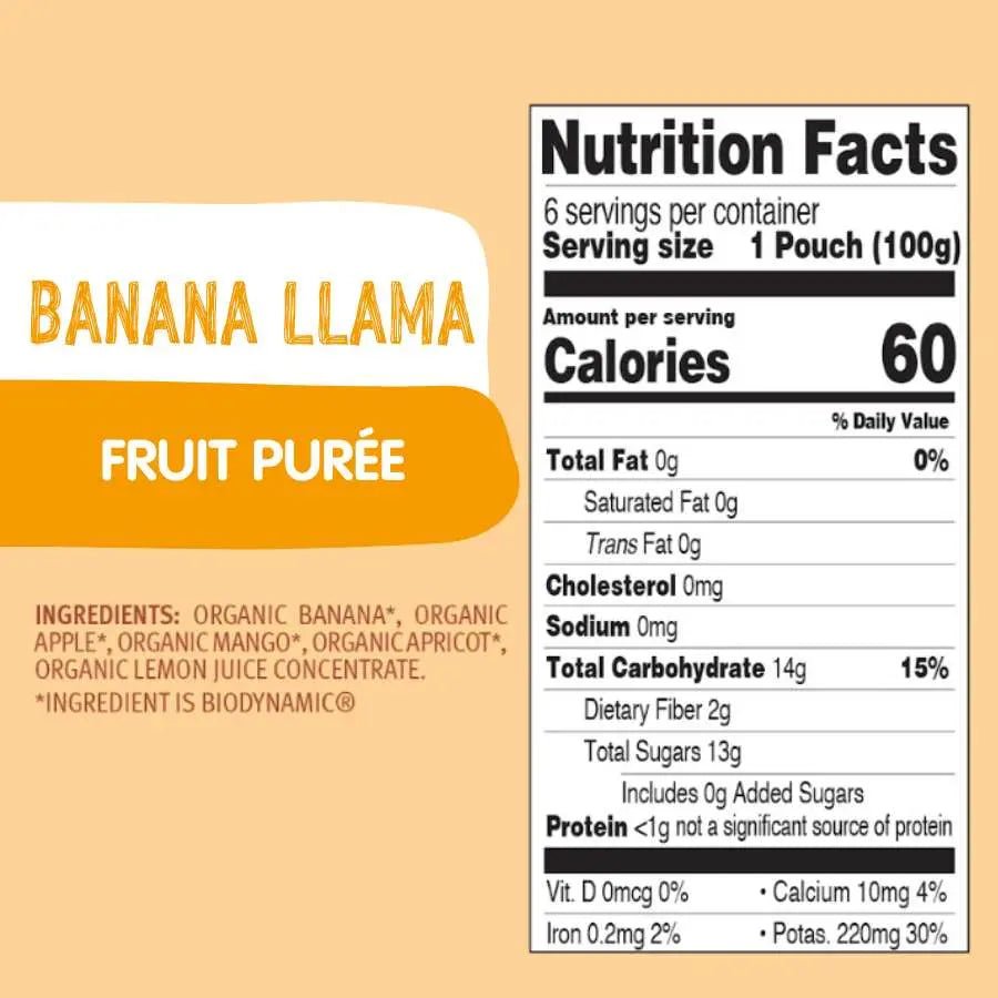 Holle Baby Food Pouches - Organic Fruit Puree - Banana Llama - Get it from Bo
