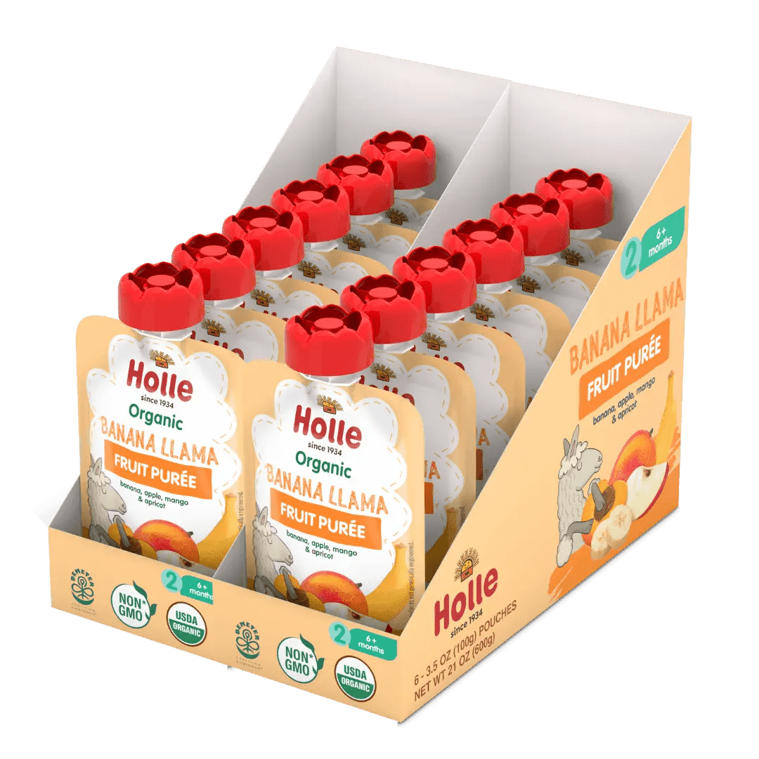 Holle Baby Food Pouches - Organic Fruit Puree - Banana Llama - Get it from Bo