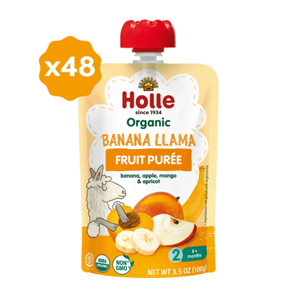 Holle Baby Food Pouches - Organic Fruit Puree - Banana Llama - Get it from Bo