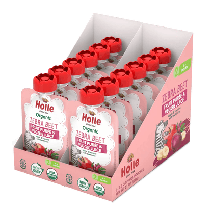 Holle Baby Food Pouches - Organic Fruit & Veggie Puree - Zebra Beet - Get it from Bo