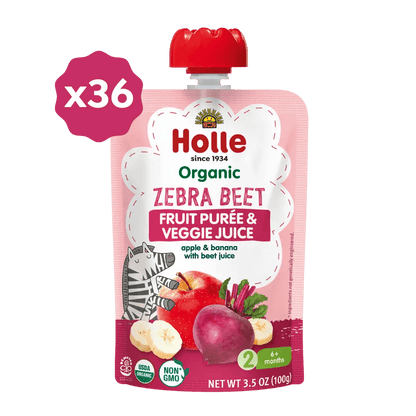 Holle Baby Food Pouches - Organic Fruit & Veggie Puree - Zebra Beet - Get it from Bo
