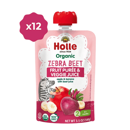 Holle Baby Food Pouches - Organic Fruit & Veggie Puree - Zebra Beet - Get it from Bo