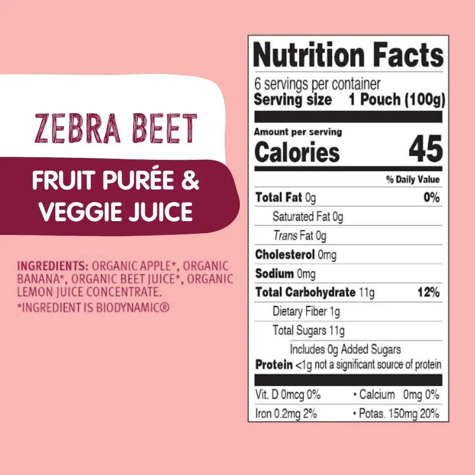 Holle Baby Food Pouches - Organic Fruit & Veggie Puree - Zebra Beet - Get it from Bo