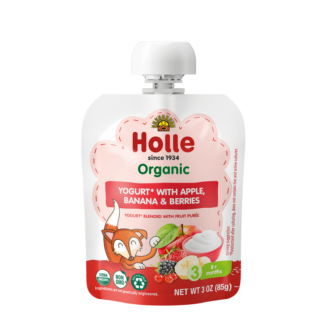 Holle Organic Apple, Banana & Berries Yogurt Pouches - Get it from Bo