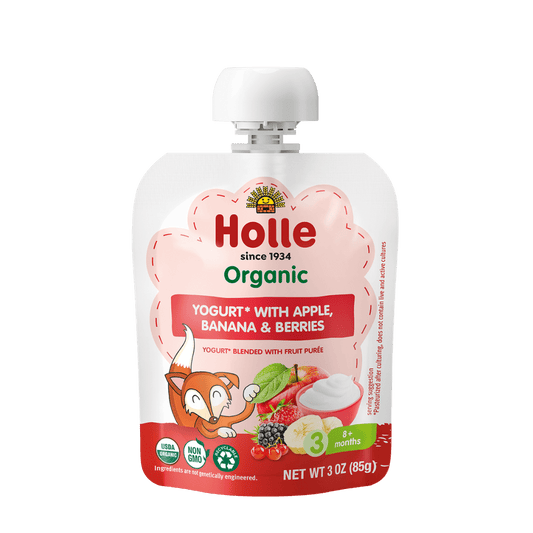 Holle Organic Apple, Banana & Berries Yogurt Pouches - Get it from Bo