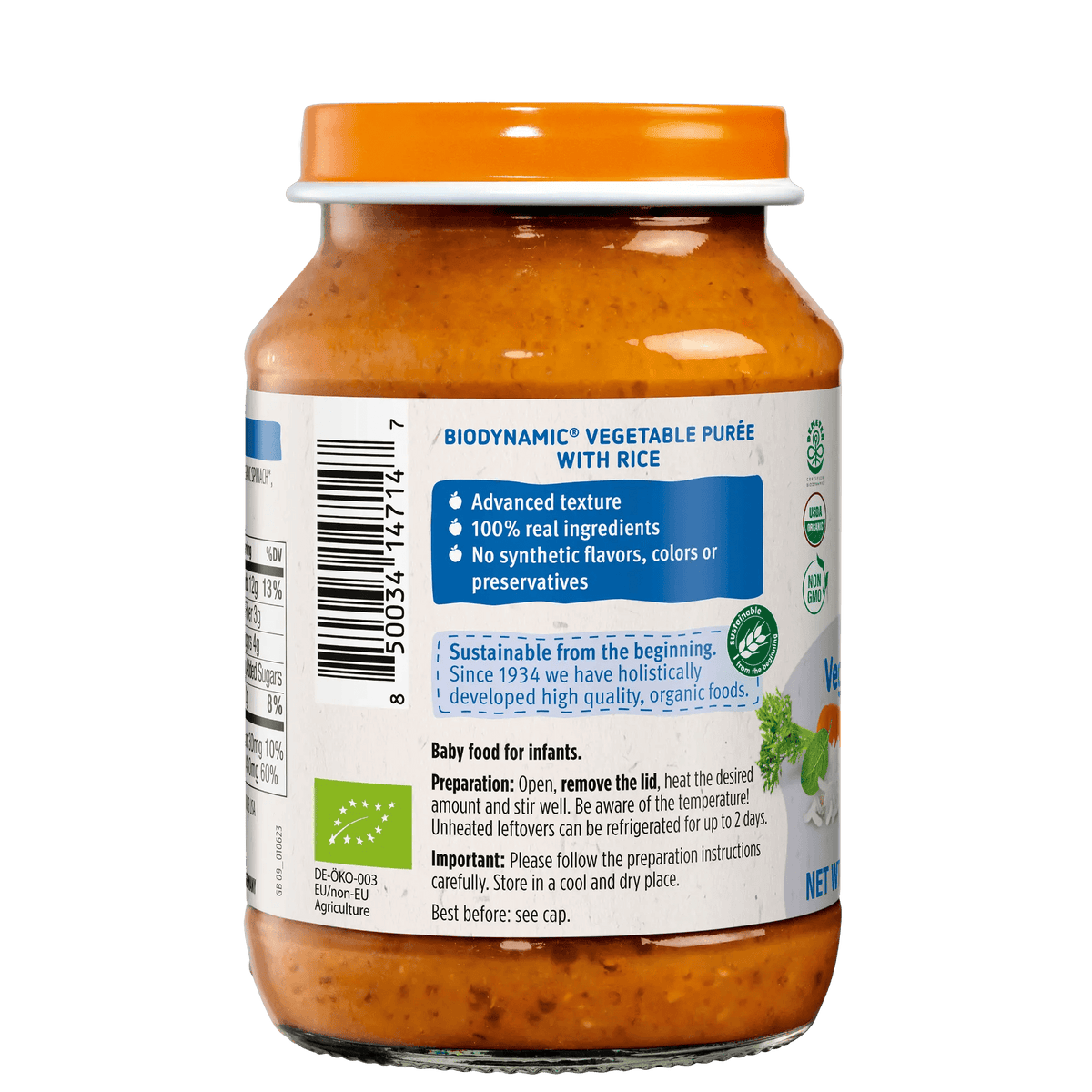 Holle Organic Baby Food Jar - Veggie Risotto - 6 Jars - Get it from Bo
