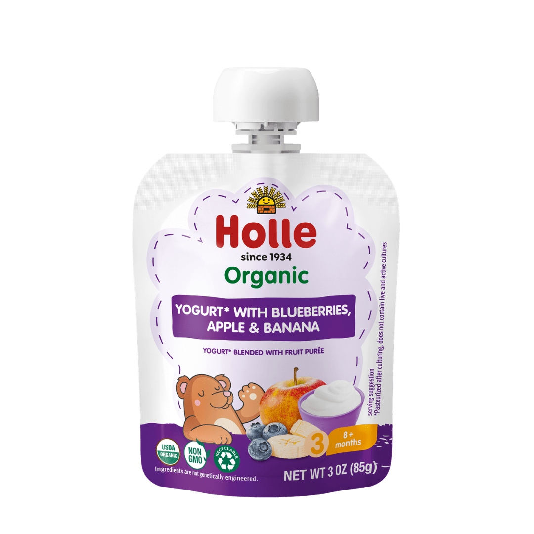 Holle Organic Blueberries, Apple & Banana Yogurt Pouches - Get it from Bo
