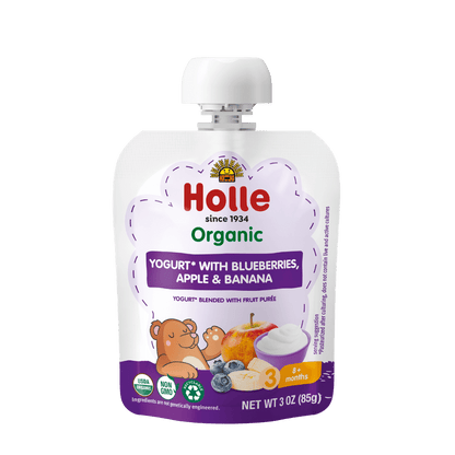 Holle Organic Blueberries, Apple & Banana Yogurt Pouches - Get it from Bo