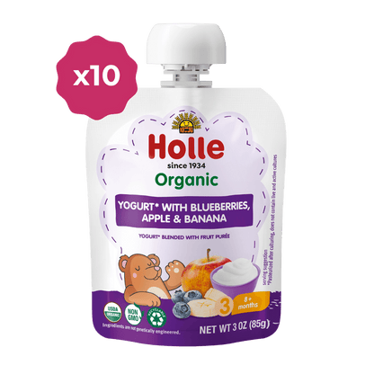 Holle Organic Blueberries, Apple & Banana Yogurt Pouches - Get it from Bo