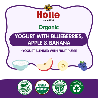 Holle Organic Blueberries, Apple & Banana Yogurt Pouches - Get it from Bo