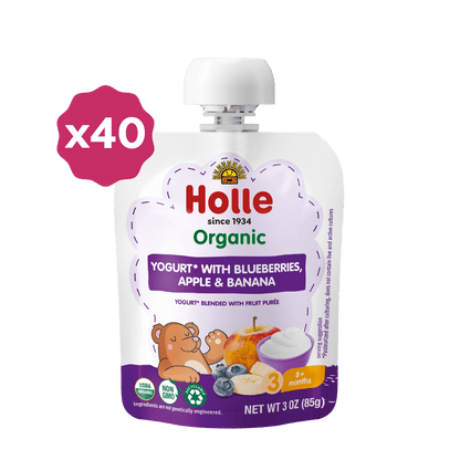 Holle Organic Blueberries, Apple & Banana Yogurt Pouches - Get it from Bo