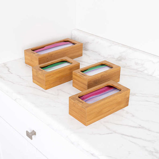 bamboo food bag organizers