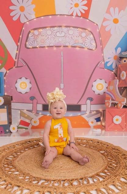 Retro floral first birthday romper - Get it from Bo