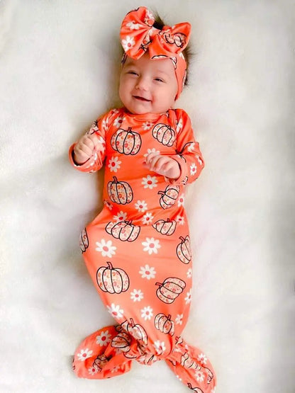 Leopard pumpkin gown and headband set - Get it from Bo