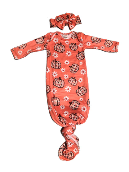 Leopard pumpkin gown and headband set - Get it from Bo