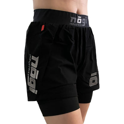 WOMENS Ghost 5" Inseam Premium Lined Grappling Shorts - Obsidian Black - Get it from Bo