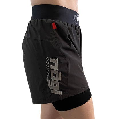 WOMENS Ghost 5" Inseam Premium Lined Grappling Shorts - New Jersey Gray - Get it from Bo