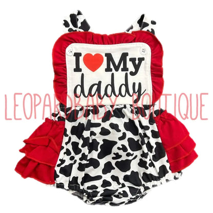 Cow I love my daddy Romper - Get it from Bo