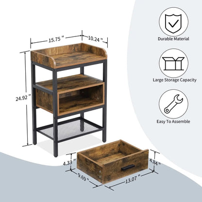 Industrial 3-Tier Nightstand Set - Get it from Bo