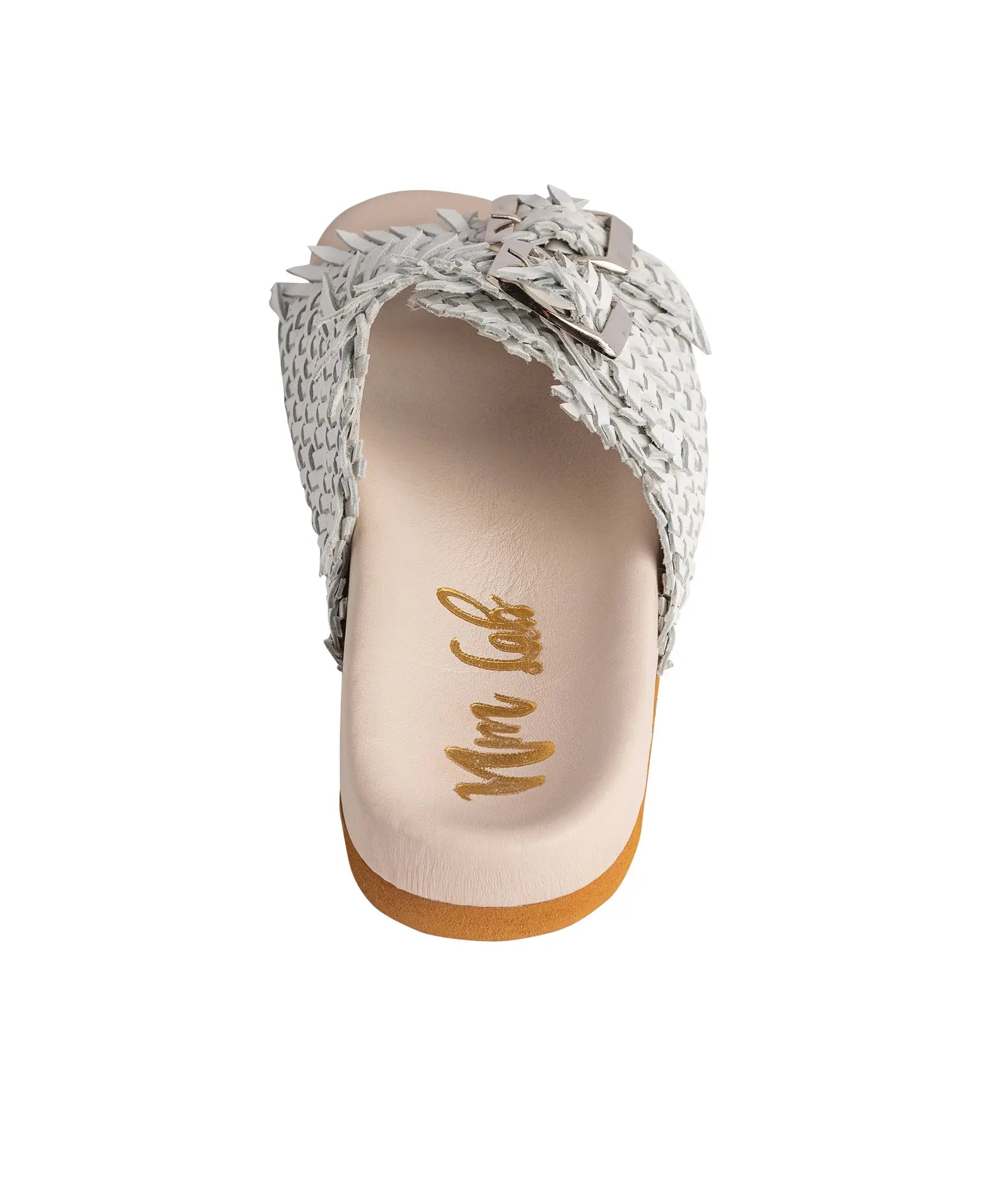 Intertwine Dual Woven Strap Slide in White Naughty Monkey