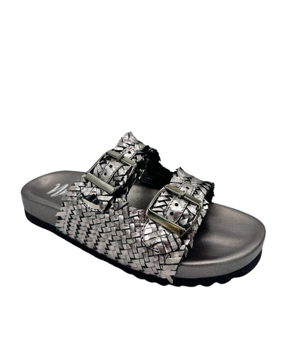 Intertwine Dual Woven Strap Slide in Pewter Naughty Monkey