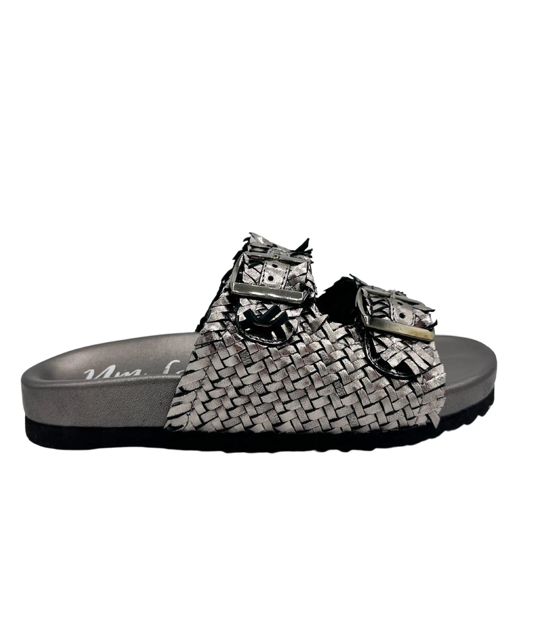 Intertwine Dual Woven Strap Slide in Pewter Naughty Monkey