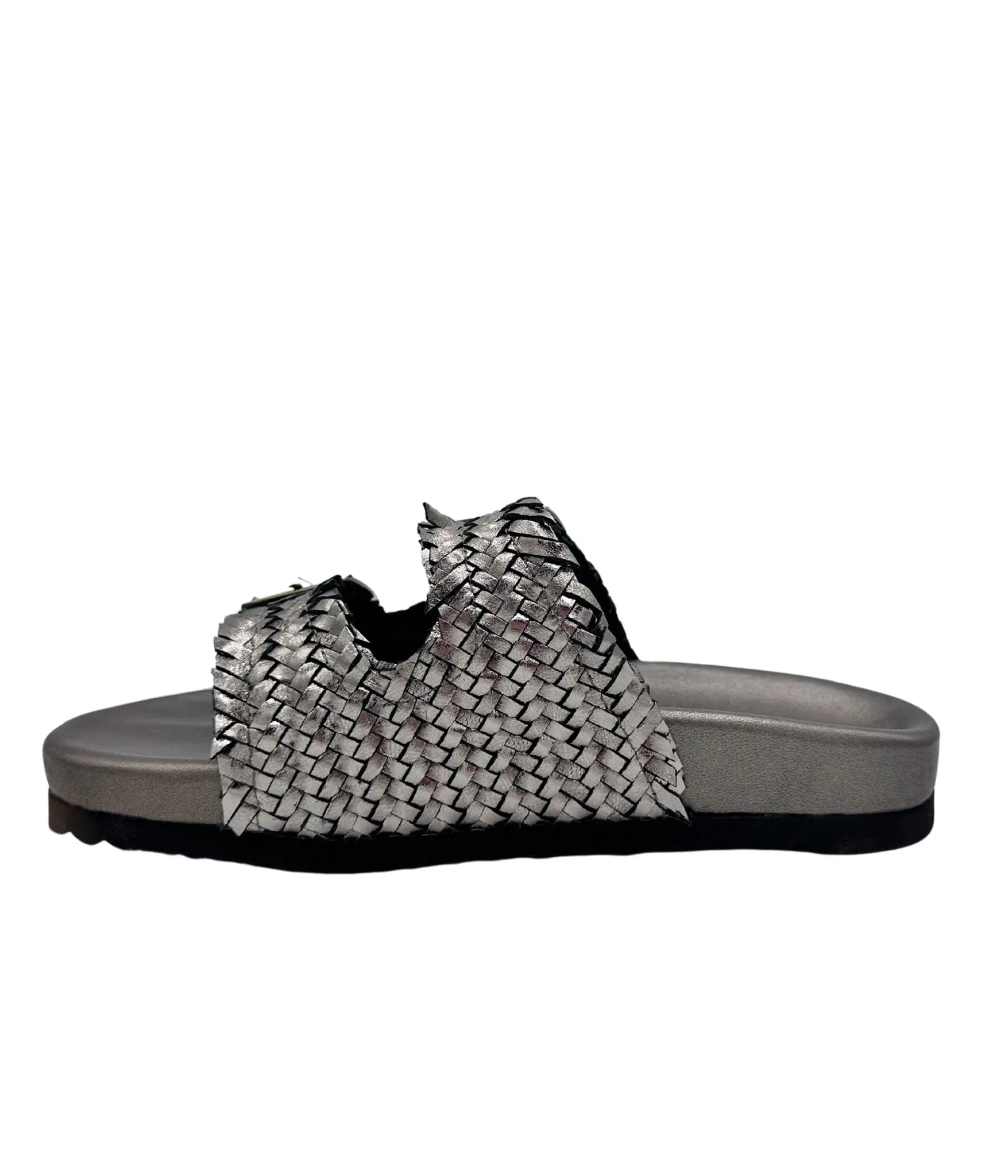 Intertwine Dual Woven Strap Slide in Pewter Naughty Monkey