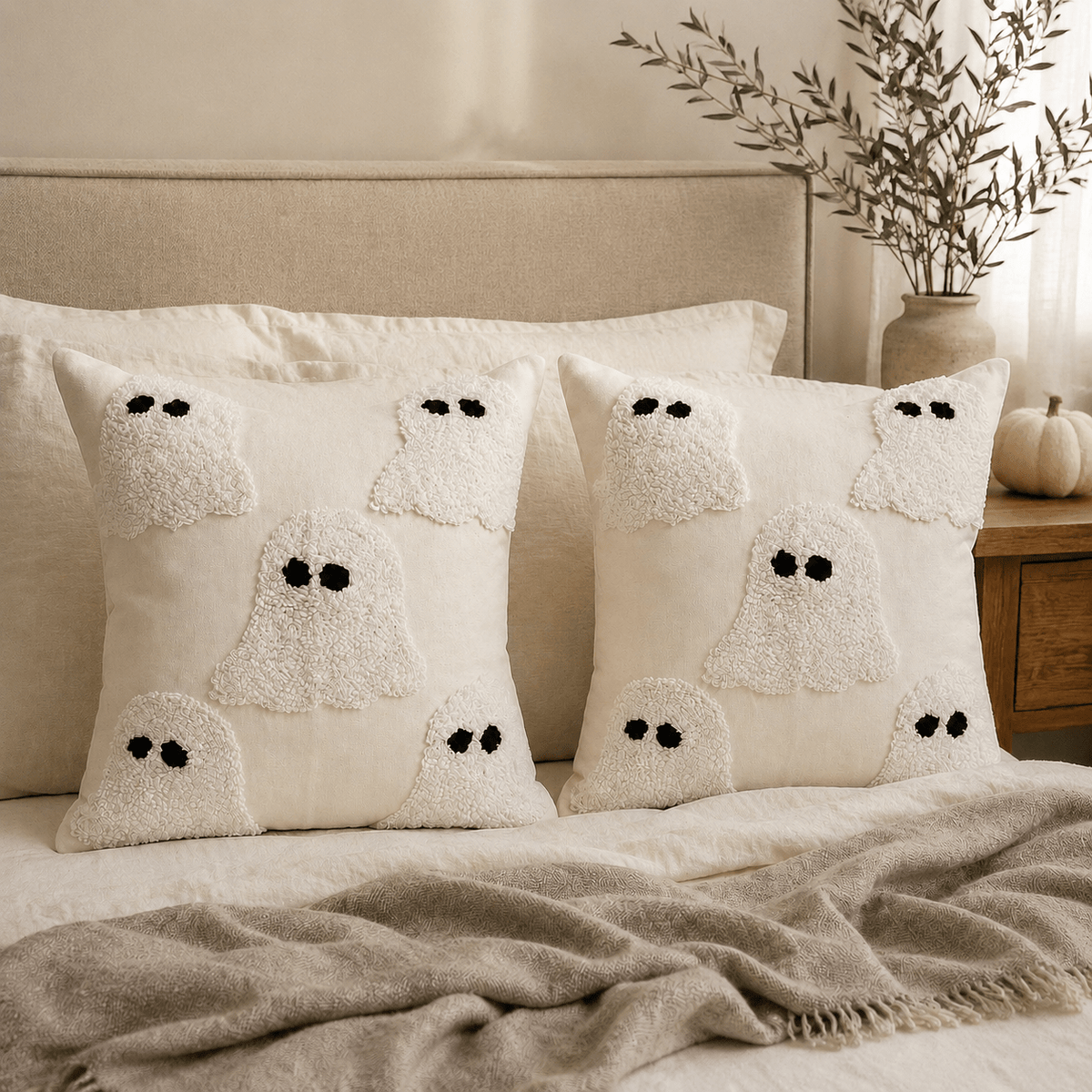 Ivory Tufted Ghost Pillow Cover - Get it from Bo