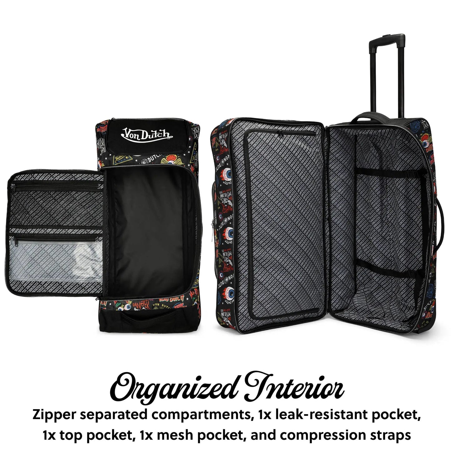 Jax Black 28" Checked Rolling Duffel - Get it from Bo