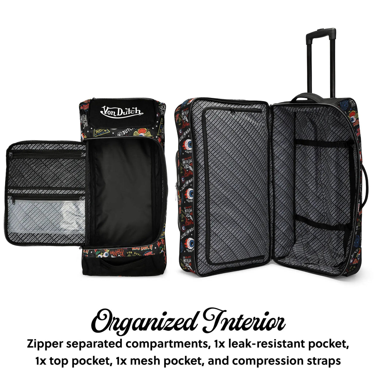 Jax Black 28" Checked Rolling Duffel - Get it from Bo