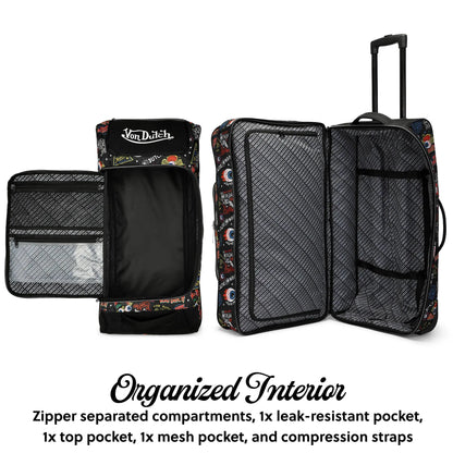 Jax Black 28" Checked Rolling Duffel - Get it from Bo