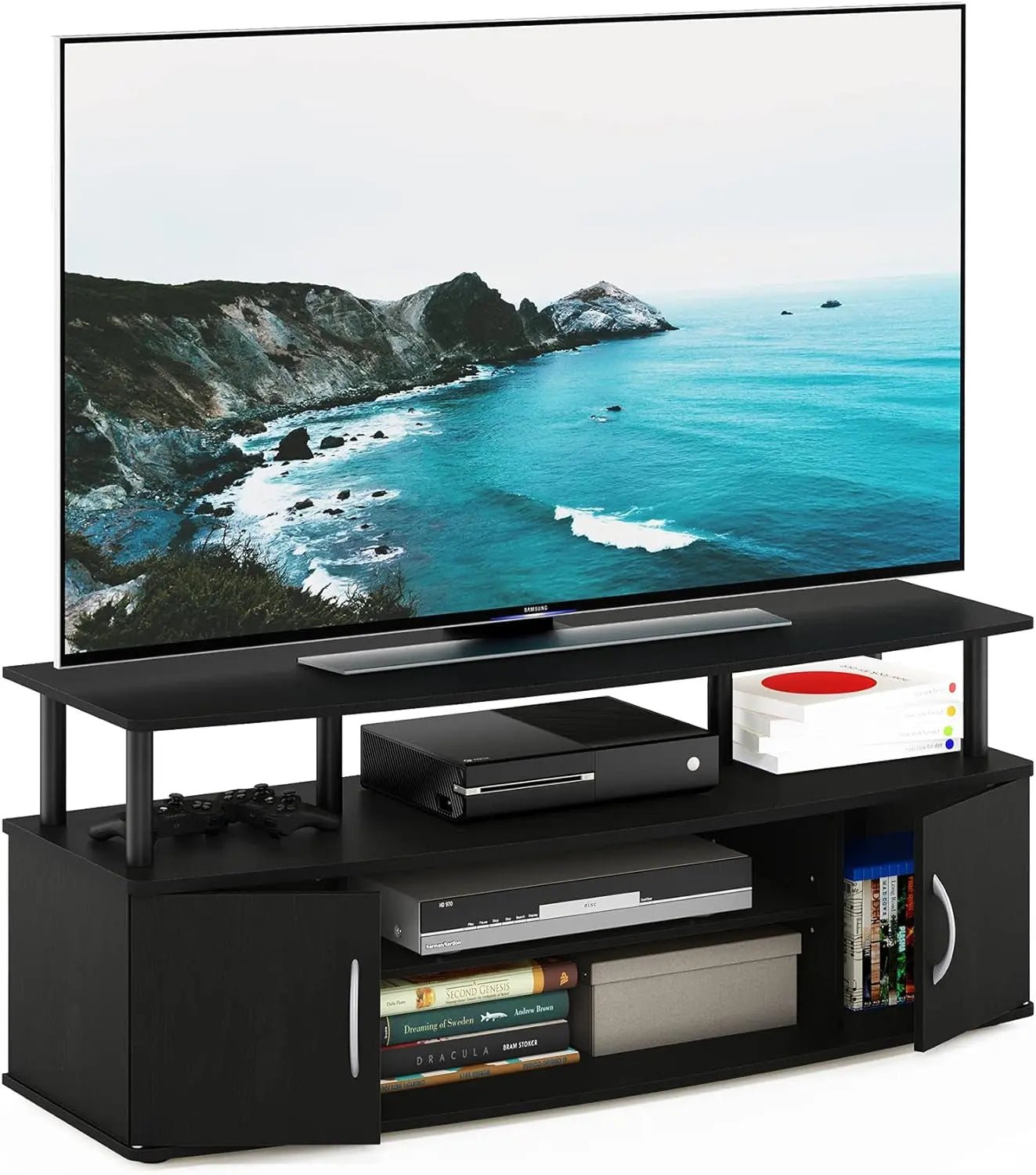 Jaya 55 Inch TV Entertainment Stand Blackwood Wood Cabinet - Get it from Bo