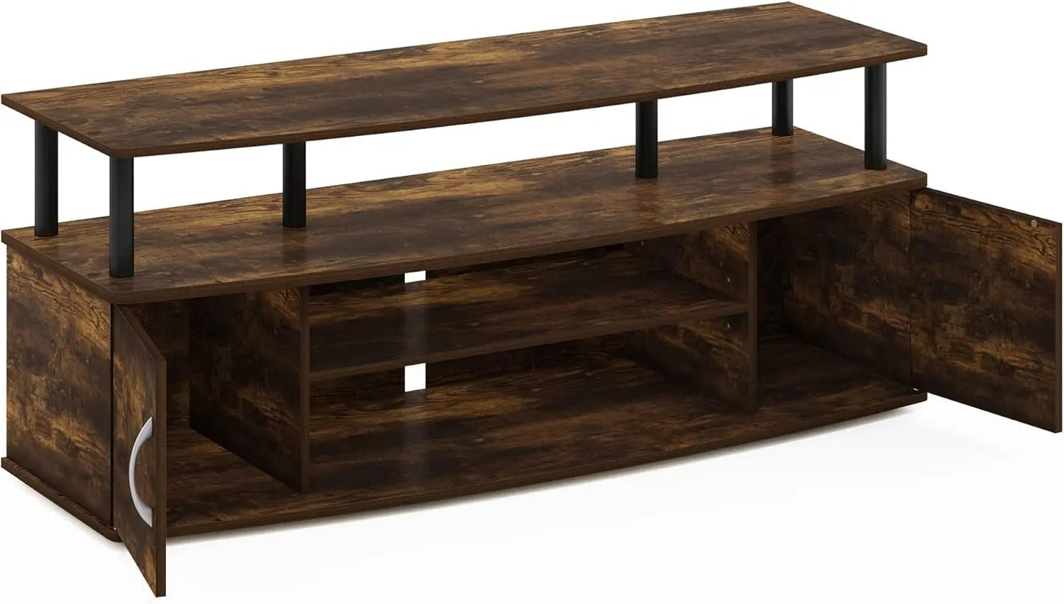 Jaya Amber Pine TV Stand for 55 Inch TV Open Shelves Black - Get it from Bo