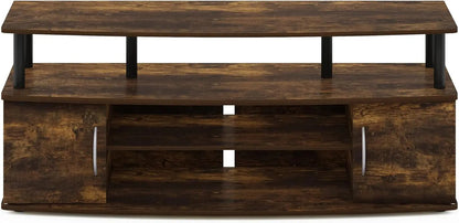 Jaya Amber Pine TV Stand for 55 Inch TV Open Shelves Black - Get it from Bo