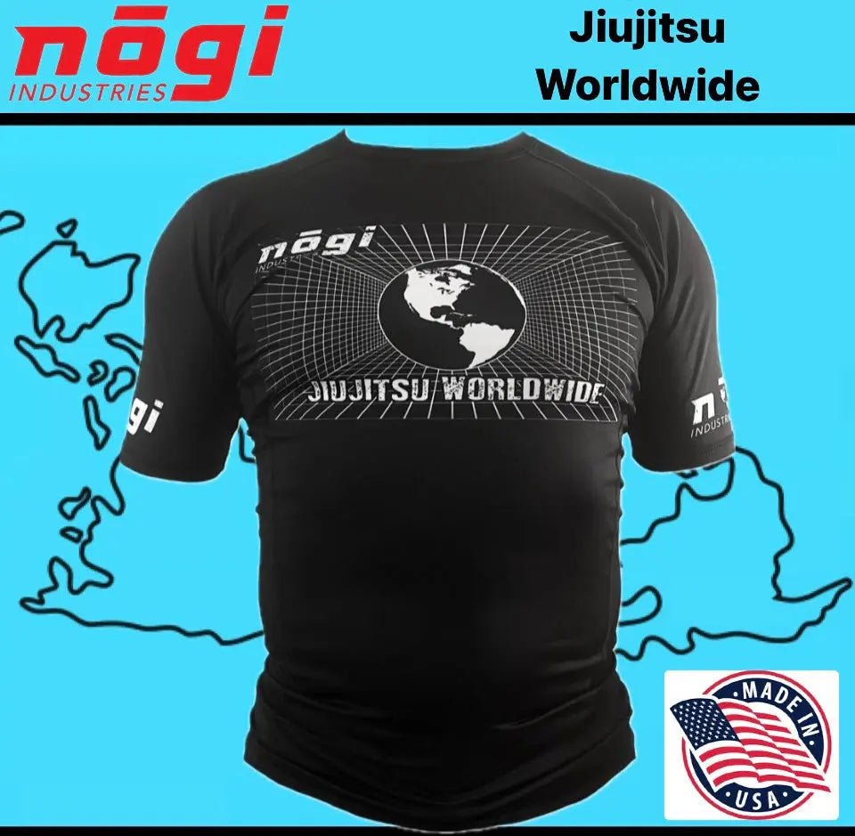 Jiujitsu Worldwide Short Sleeve Rash Guard - Made in USA - Get it from Bo