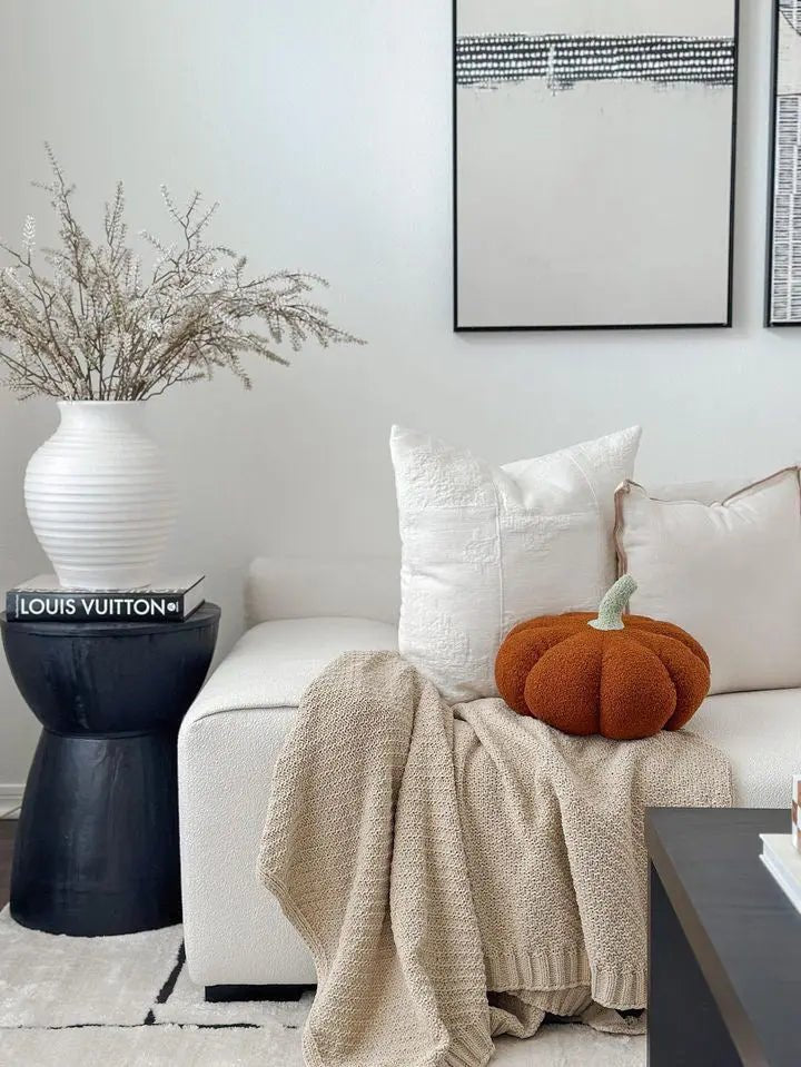 Jumbo Sherpa Orange Pumpkin Pillow - Get it from Bo