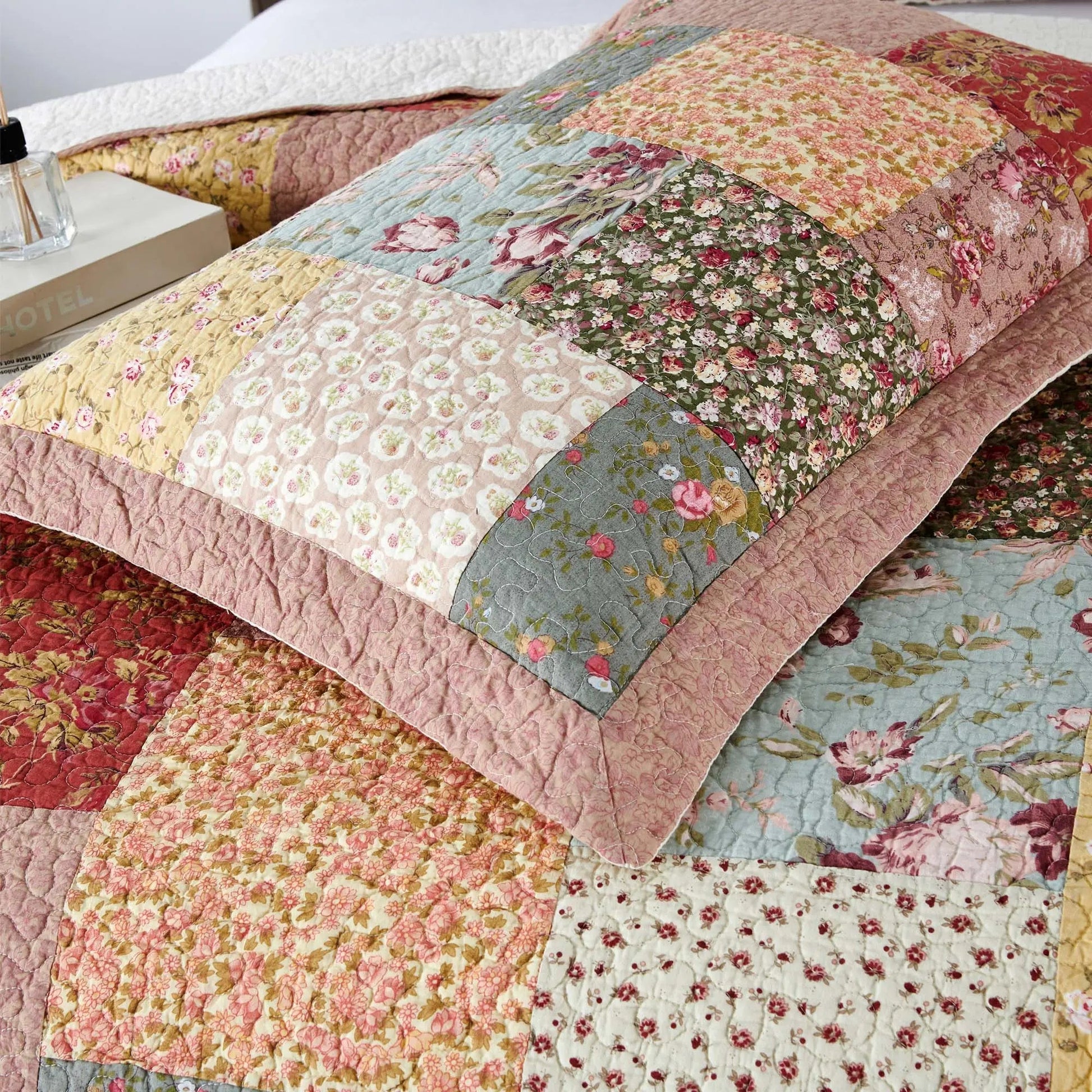 Kasentex 100% Cotton Summer Royal Garden Floral King Size Pillow Sham, Boho Style, Yellow and Pink, Room Decor, Graduation Gifts - Get it from Bo
