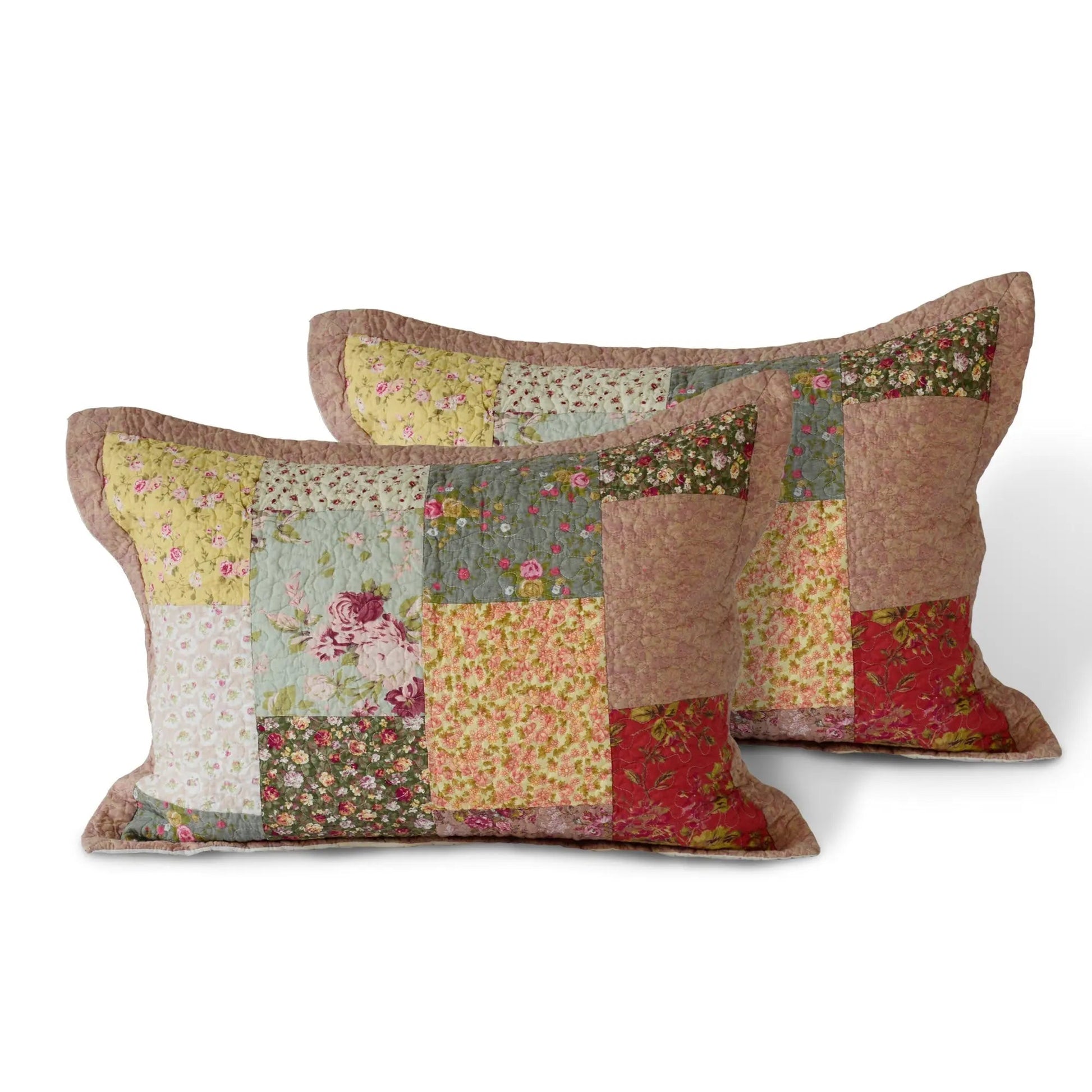 Kasentex 100% Cotton Summer Royal Garden Floral King Size Pillow Sham, Boho Style, Yellow and Pink, Room Decor, Graduation Gifts - Get it from Bo