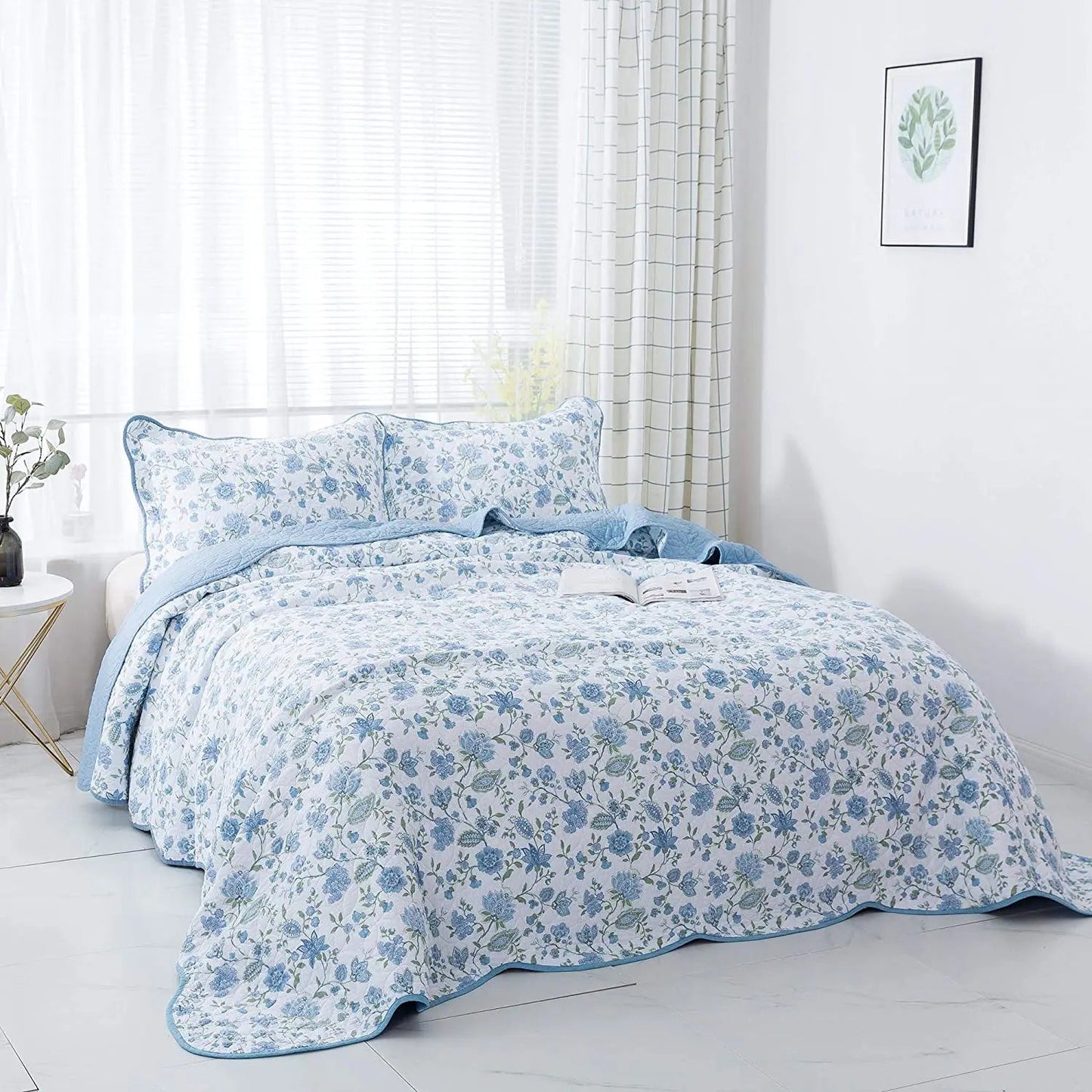 Kasentex 100% Cotton Summer Ultra Soft Floral Design 3 Piece Reversible Bedding Set, Room Decor, Graduation Gifts - Get it from Bo