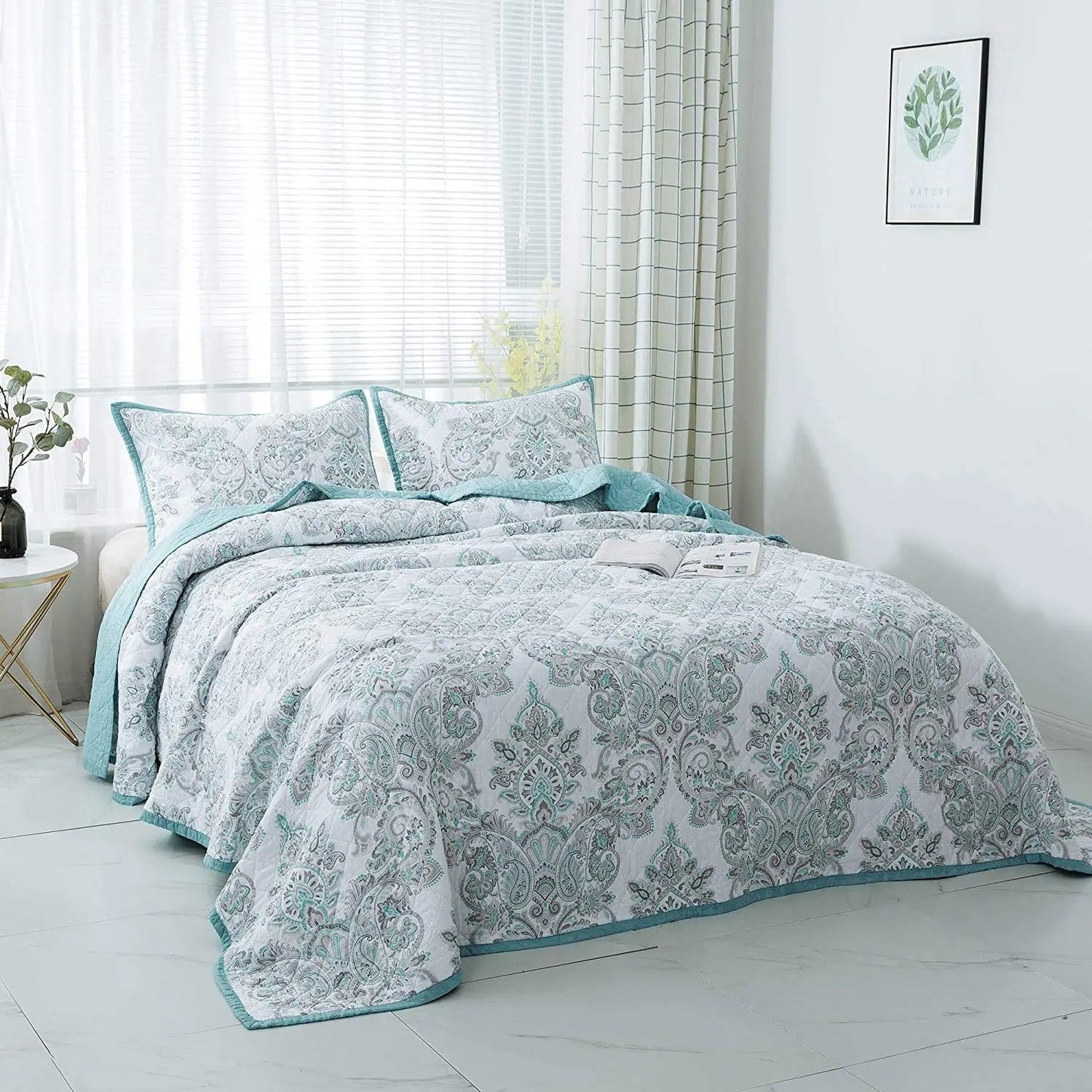 Kasentex 100% Cotton Summer Ultra Soft Floral Design 3 Piece Reversible Bedding Set, Room Decor, Graduation Gifts - Get it from Bo