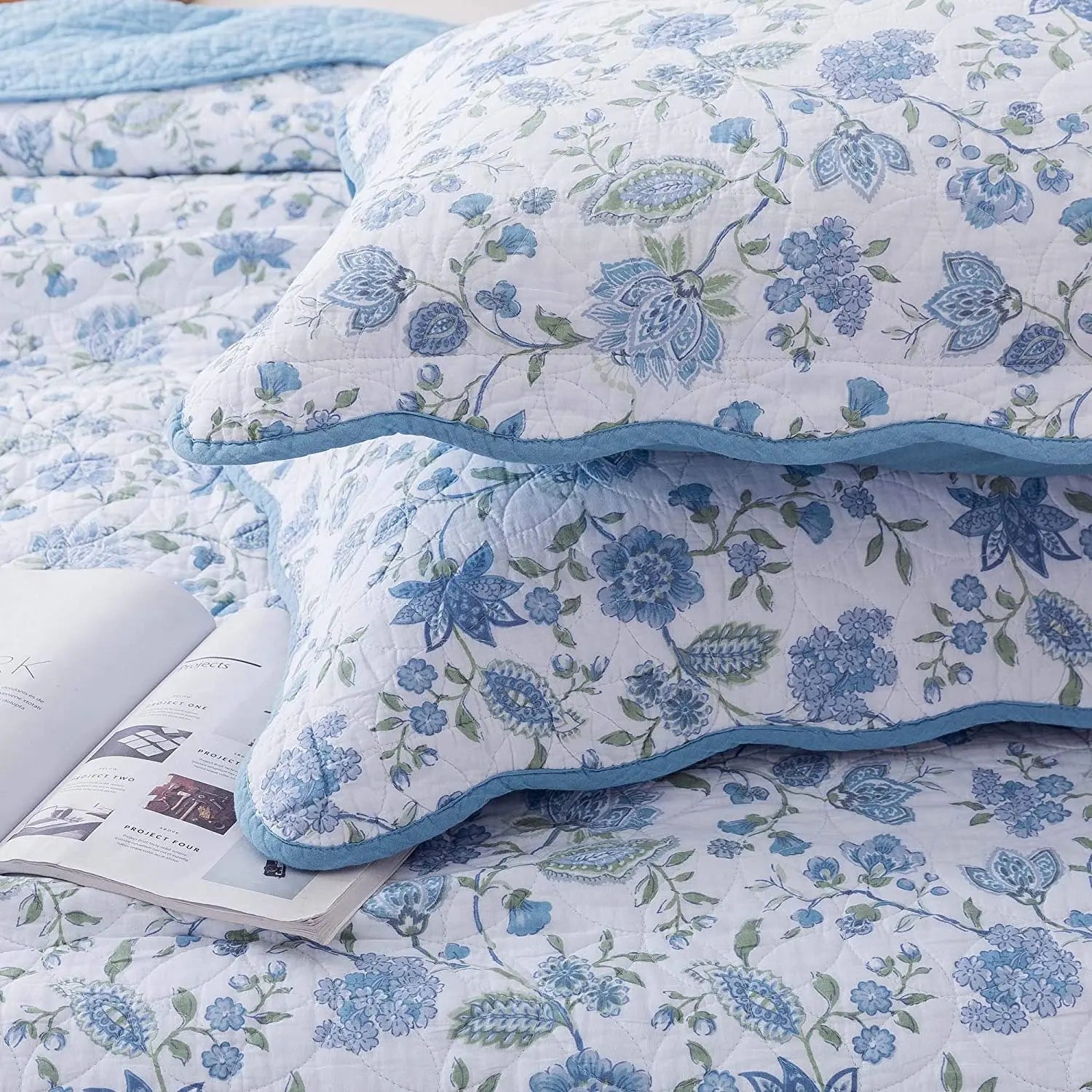 Kasentex 100% Cotton Summer Ultra Soft Floral Design 3 Piece Reversible Bedding Set, Room Decor, Graduation Gifts - Get it from Bo