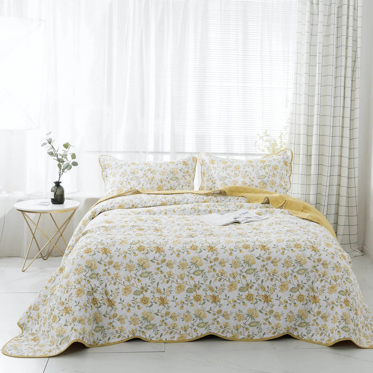 Kasentex 100% Cotton Summer Ultra Soft Floral Design 3 Piece Reversible Bedding Set, Room Decor, Graduation Gifts - Get it from Bo