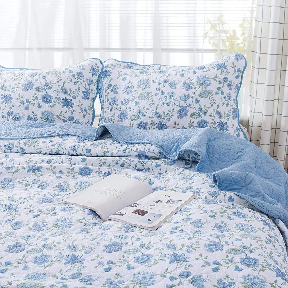 Kasentex 100% Cotton Summer Ultra Soft Floral Design 3 Piece Reversible Bedding Set, Room Decor, Graduation Gifts - Get it from Bo