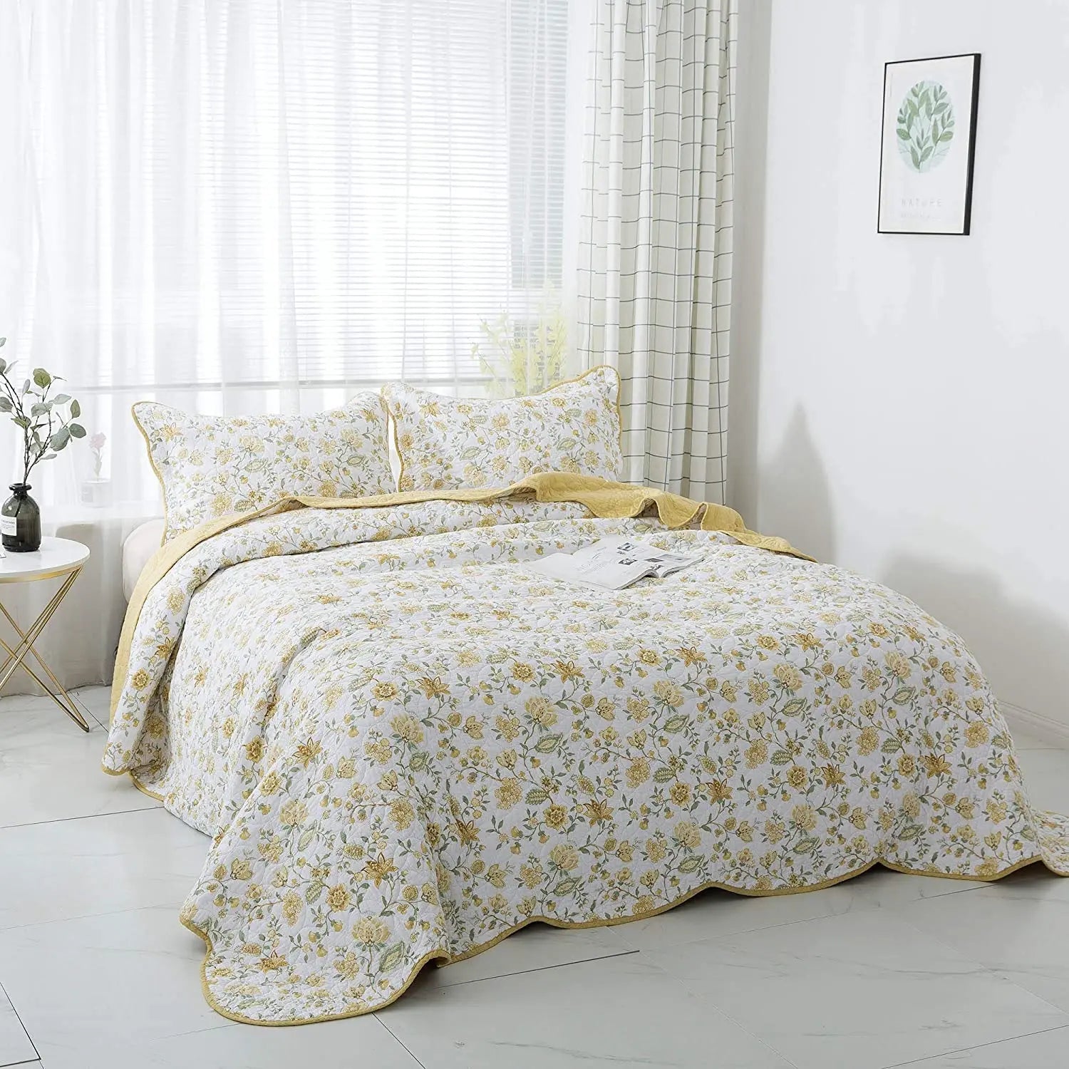 Kasentex 100% Cotton Summer Ultra Soft Floral Design 3 Piece Reversible Bedding Set, Room Decor, Graduation Gifts - Get it from Bo