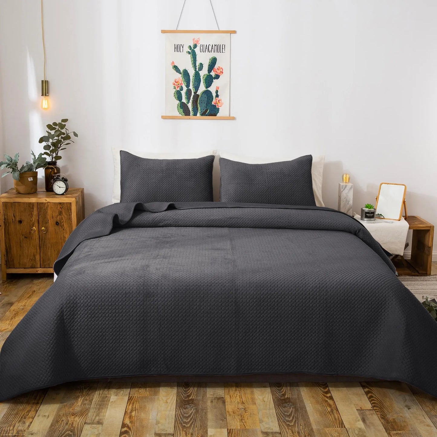Kasentex All Season Cozy Velvet Quilt Set with Shams, Queen, King, Room Decor, Graduation Gifts - Get it from Bo