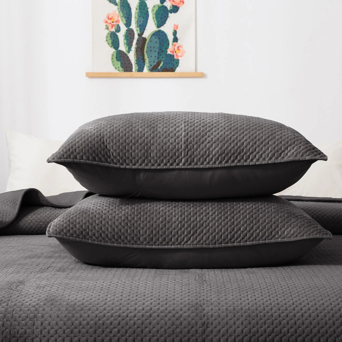 Kasentex All Season Cozy Velvet Quilt Set with Shams, Queen, King, Room Decor, Graduation Gifts - Get it from Bo