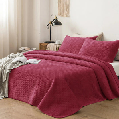 Kasentex All Season Cozy Velvet Quilt Set with Shams, Queen, King, Room Decor, Graduation Gifts - Get it from Bo